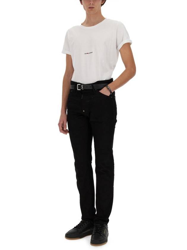 Luxury Saint Laurent Trending 2025 Men's Small Logo Short Sleeve T-Shirt White