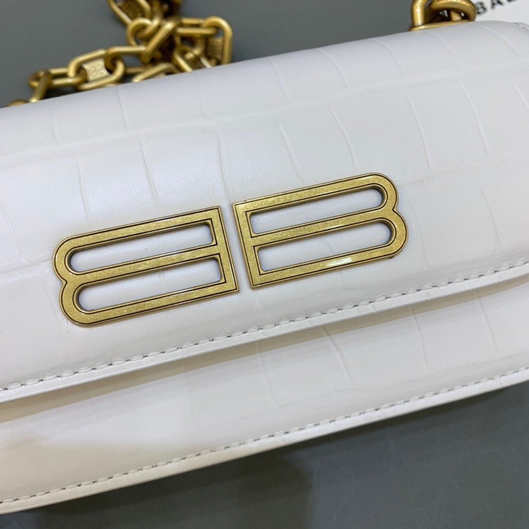 Top Quality Gossip Small On Chain Shoulder Bag White, For Women,  Bags 7.4in/19cm