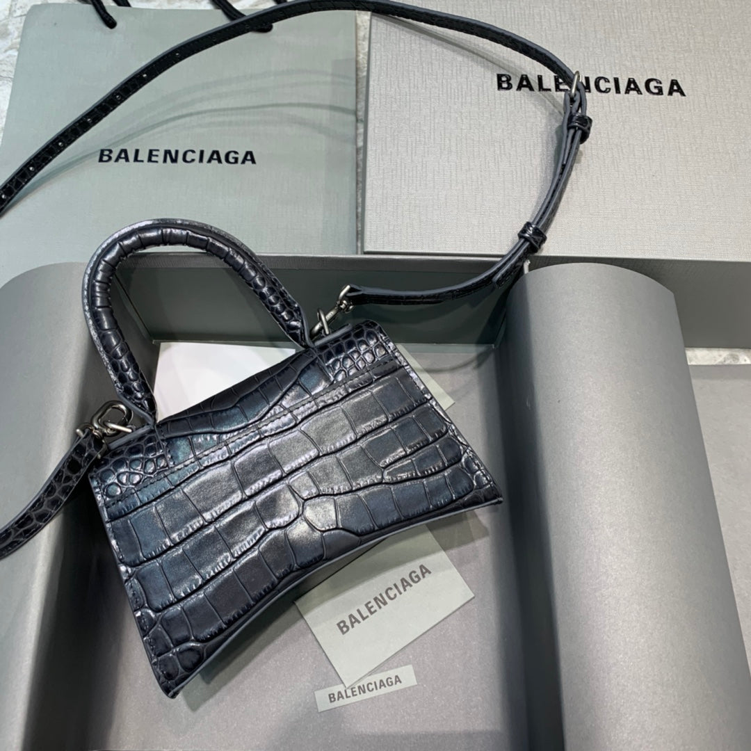 Top Quality Hourglass XS Handbag In Dark Grey, For Women,  Bags 7.4in/19cm 5935461LR6Y1309