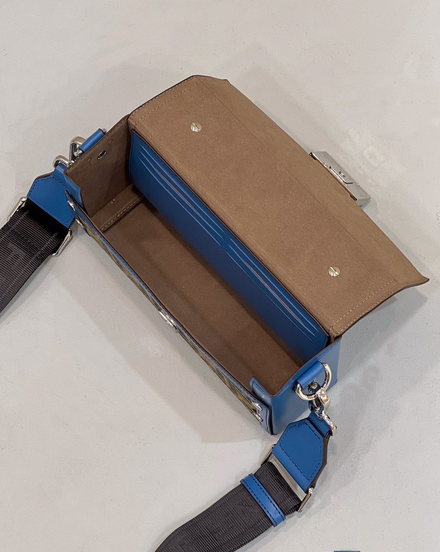 Top QualityTop Quality Mon Baguette Soft Trunk Brown and Blue Bag For Woman 21.5cm/8.5in