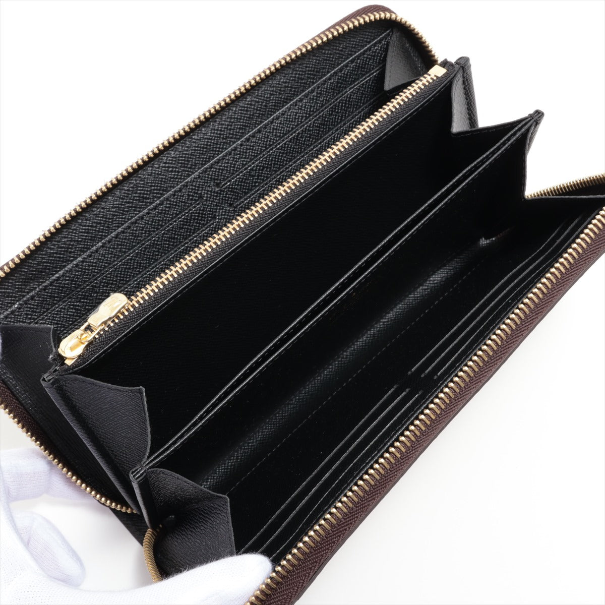 Louis Vuitton Giant Monogram Reversee Zippy Wallet M69353 Camel X Black Round Zipper Wallet
