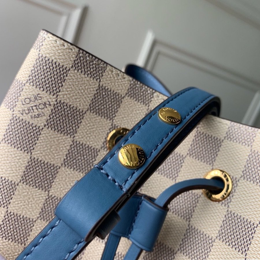 Top Quality NeoNoe MM Bucket Bag Damier Azur Canvas Bleuet Blue For Women,  Shoulder And Crossbody Bags 10.2in/26cm Top Quality N40153