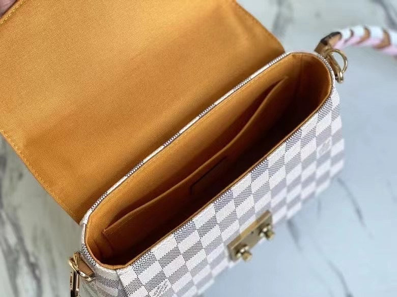 Top Quality Croisette Damier Azur Canvas Pink For Women, WoHandbag, Shoulder And Crossbody Bags 9.8in/25cm Top Quality N50053