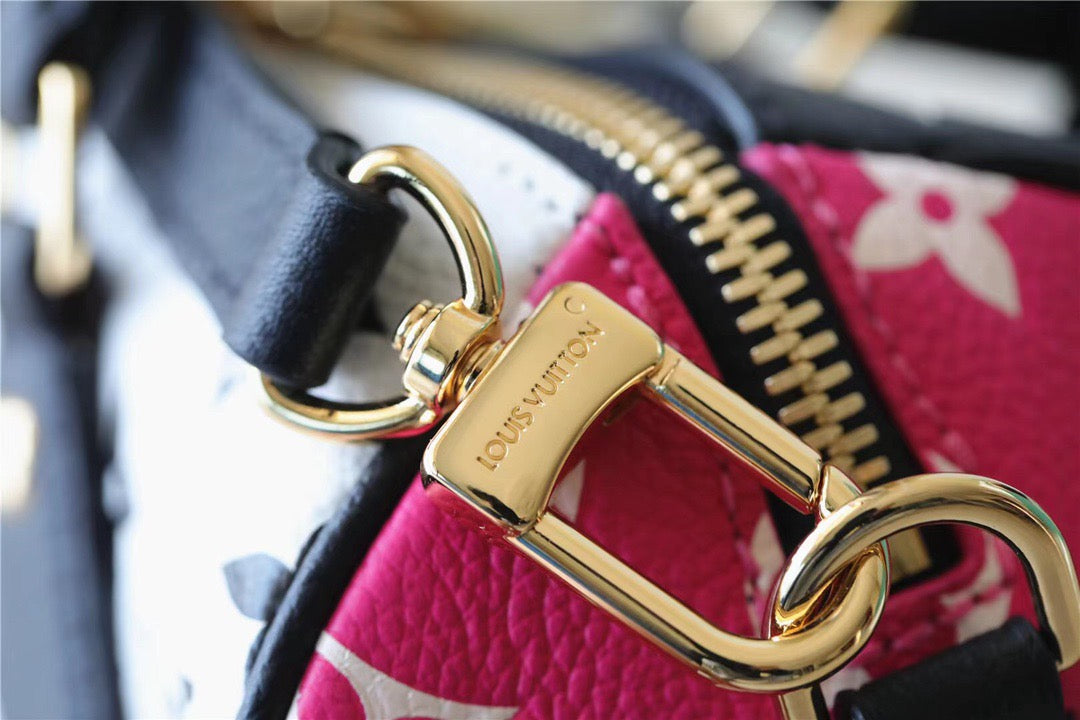 Top Quality Speedy Bandouliere 20 Monogram Empreinte Black / White / Pink For Women,  Shoulder And Crossbody Bags 20.5cm/8.1in Top Quality M46088