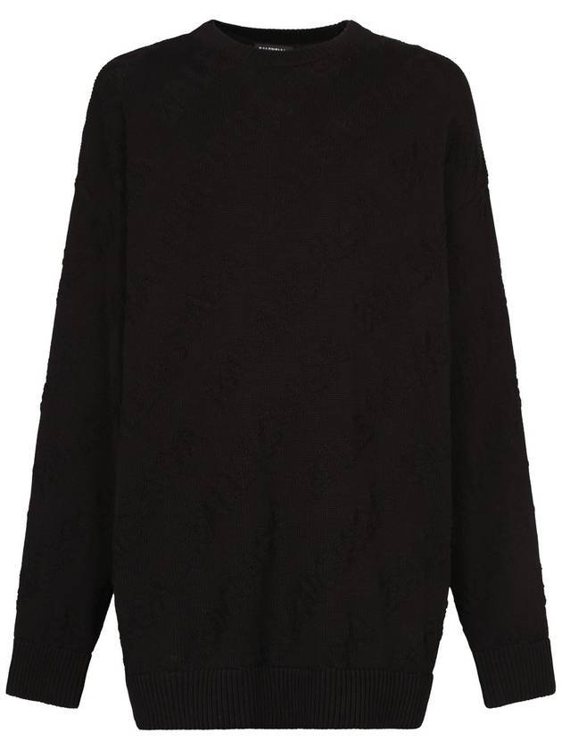 Luxury Balenciaga Trending 2025 Logo Jacquard Cotton Knit Top Black