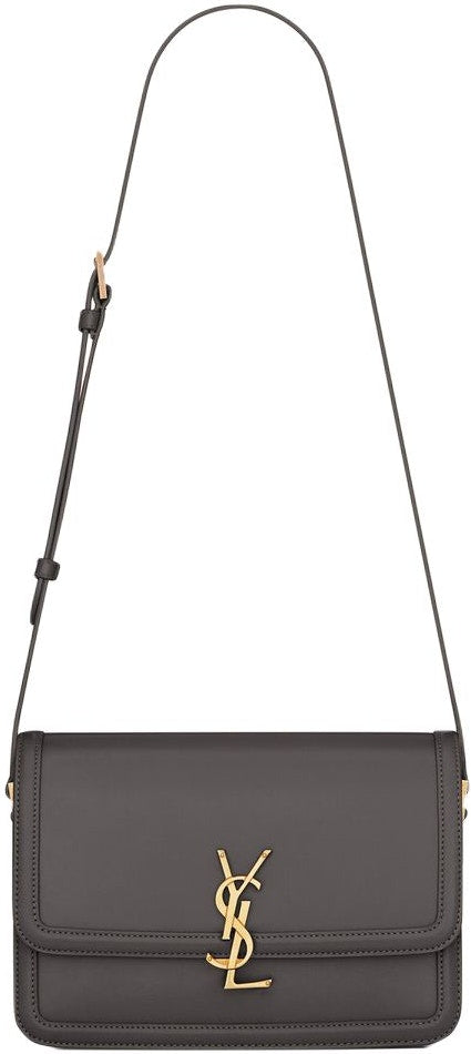 Luxury Saint Laurent Trending 2025 Women's Solferino Logo Plaque Shoulder Bag in 1112 | 6343050SX0W1112