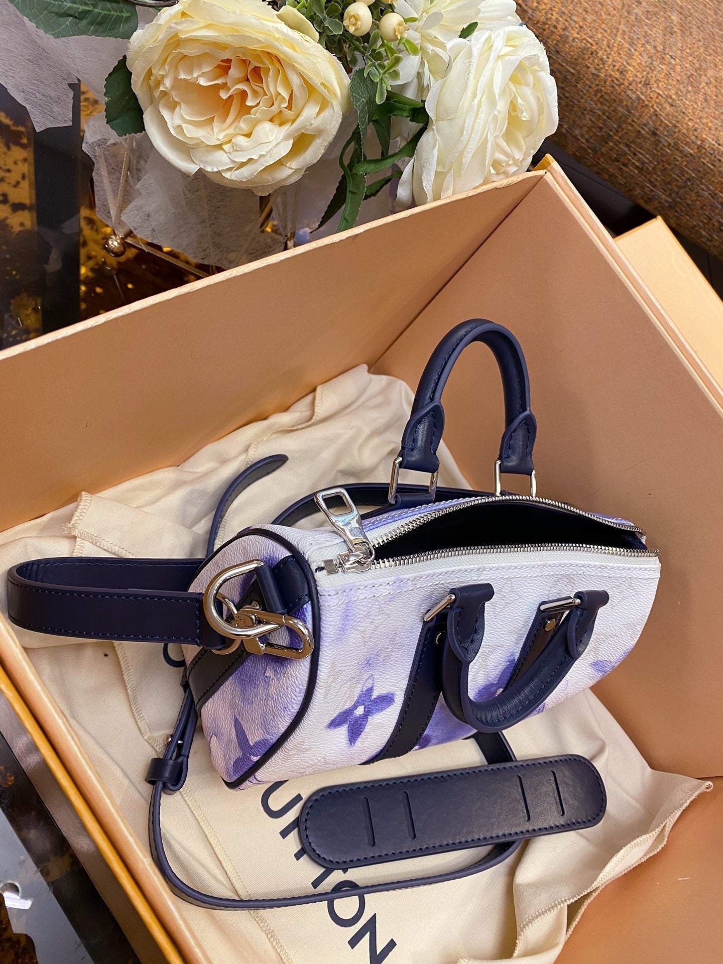 Top Quality Keepall Xs Nano 21cm White-Blue