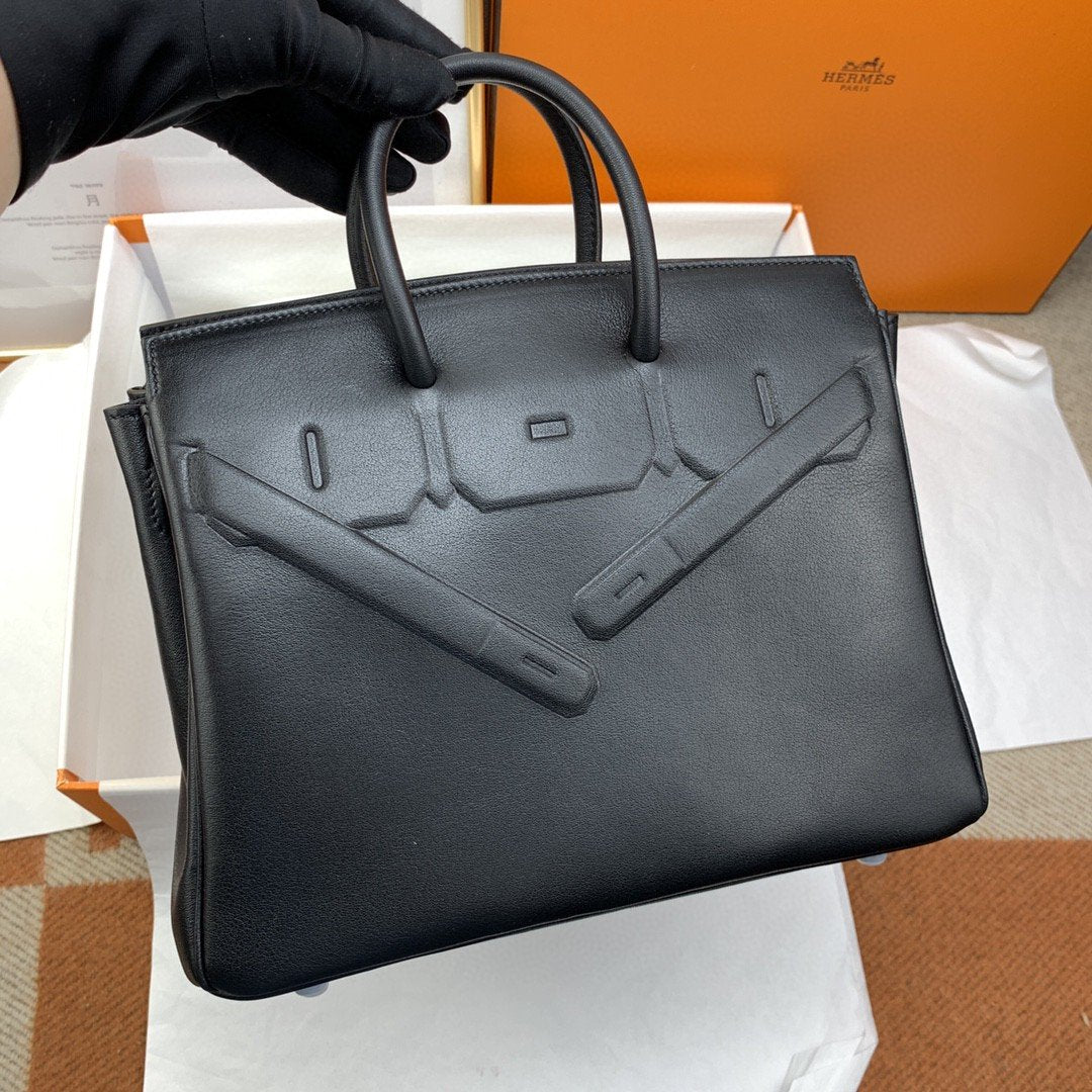 Top Quality Etoupe Shadow Birkin Black For Women 10in/25cm
