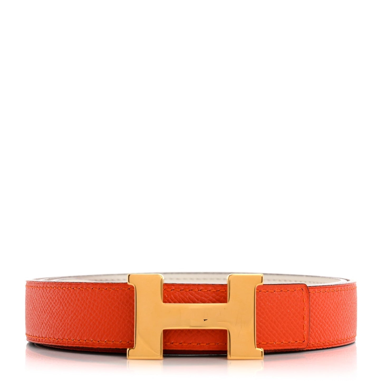 Hermes Swift Epsom 24mm Mini Constance H Belt 85 34 White Orange