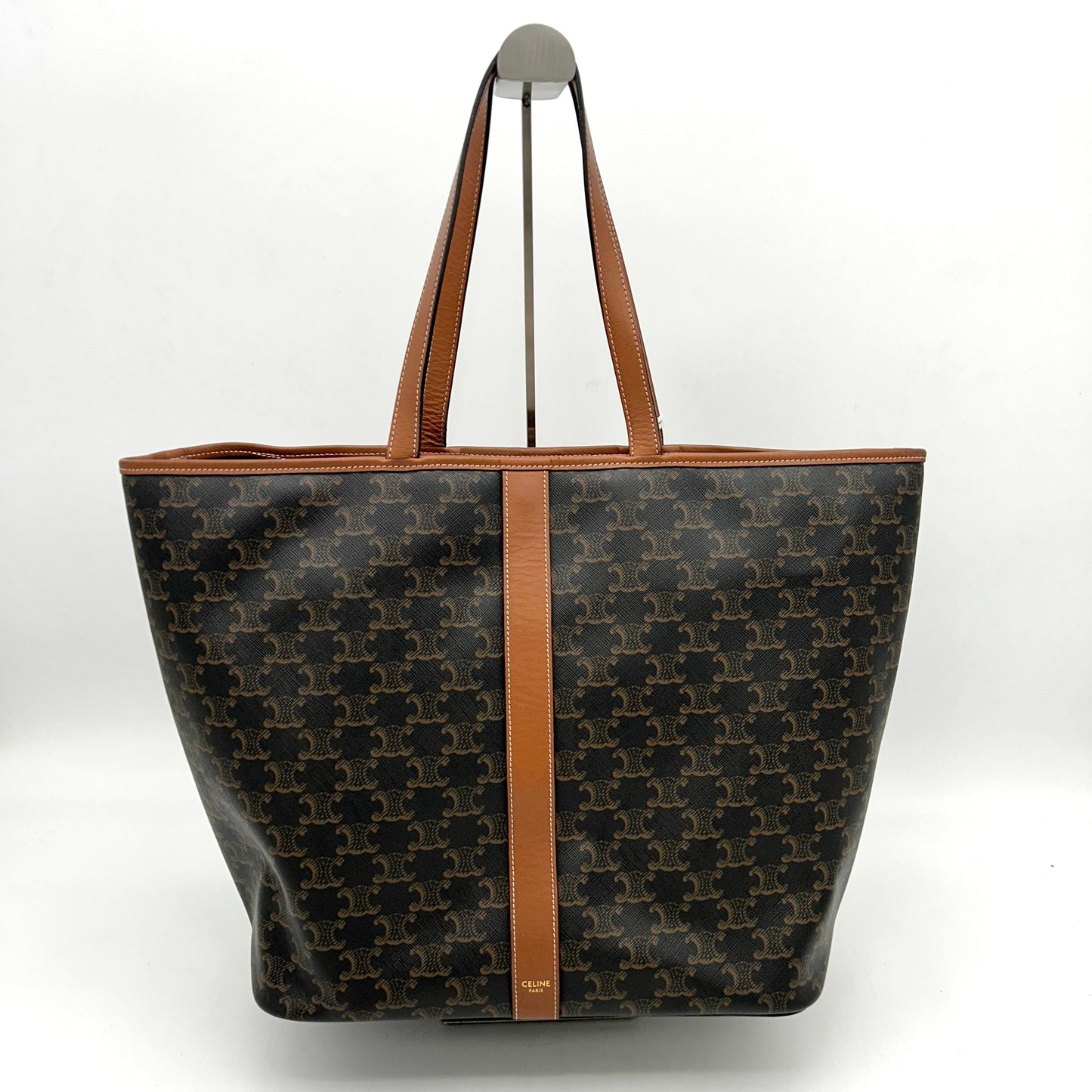 Luxury CELINE Triomphe Canvas Calfskin Medium Cabas Bag LA38275