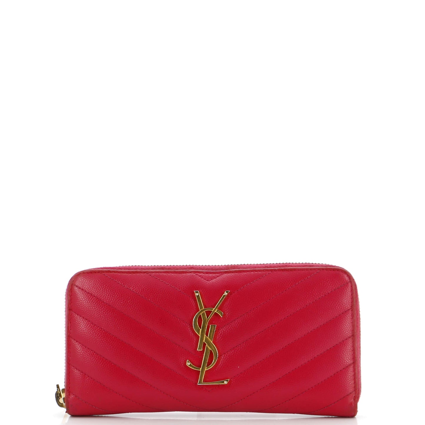 Luxury Saint Laurent Trending 2025 Classic Monogram Zip Around Wallet Matelasse Chevron Leather