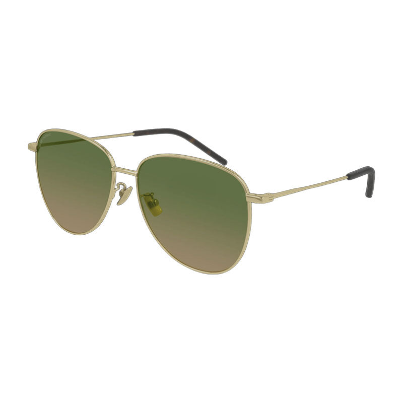 Saint Laurent Sunglasses Aviator Full Rim, Gold Frame and Green Gradient Lens SL328/K007