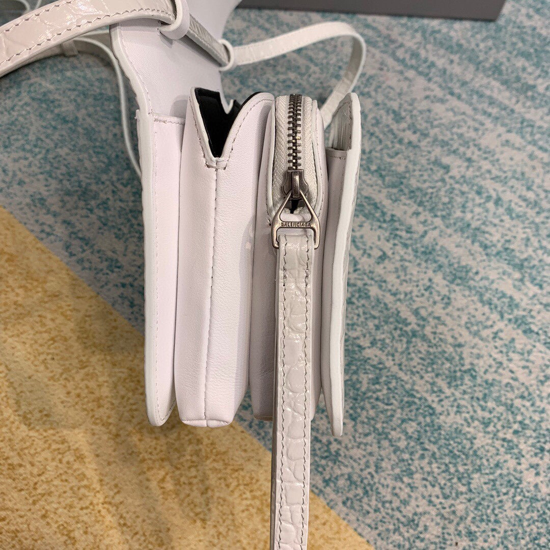 Top Quality Bolso Bandolera B In White, For Women,  Bags 7in/18cm