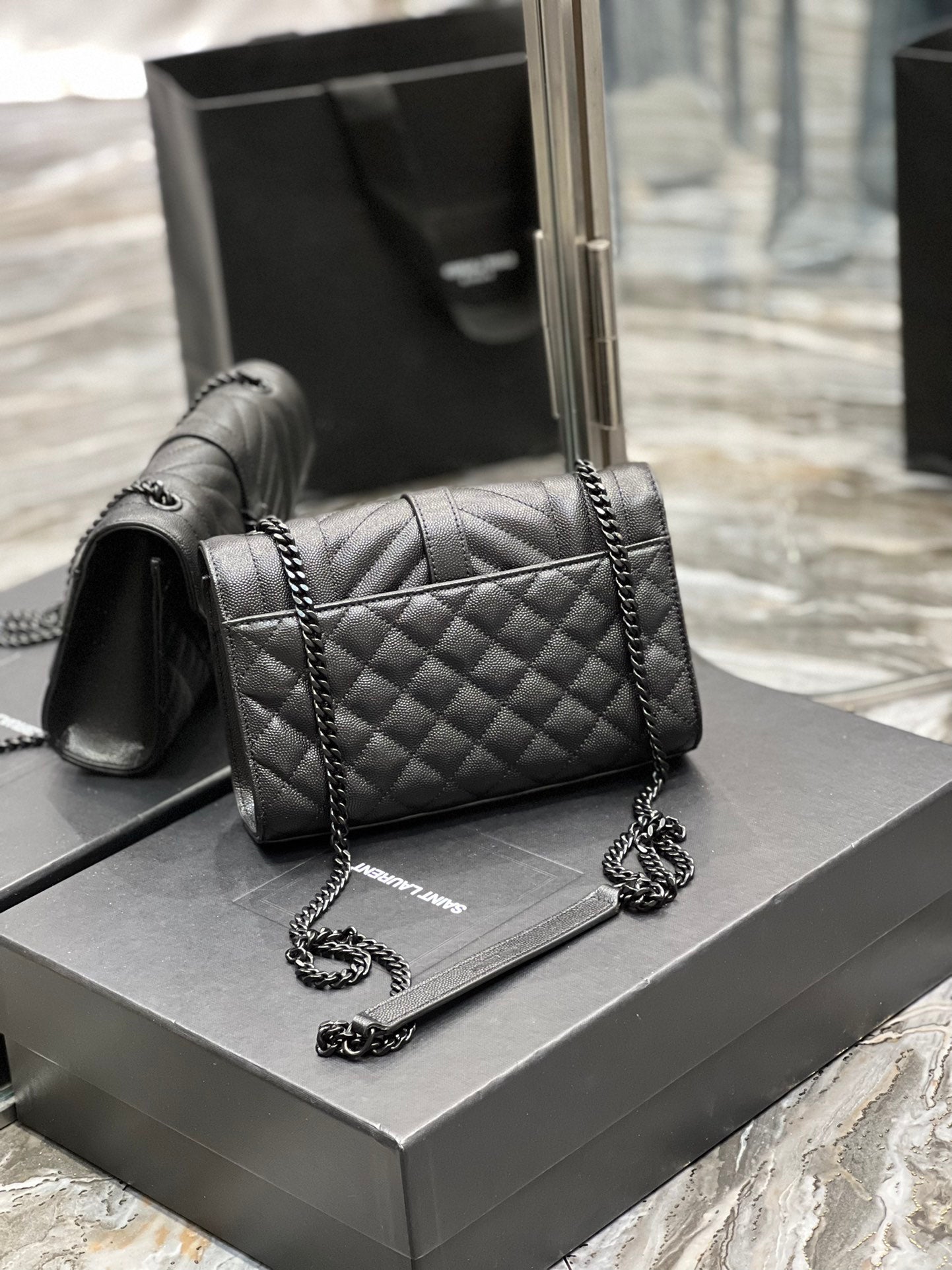 YSSL Small Bag Black In Mix Matelasse For Women 8in/21cm YSL 600195BOW981000