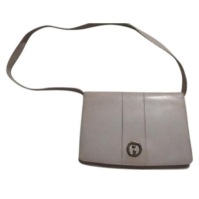 Gucci   White With Chrome Accents Leather Shoulder Bag