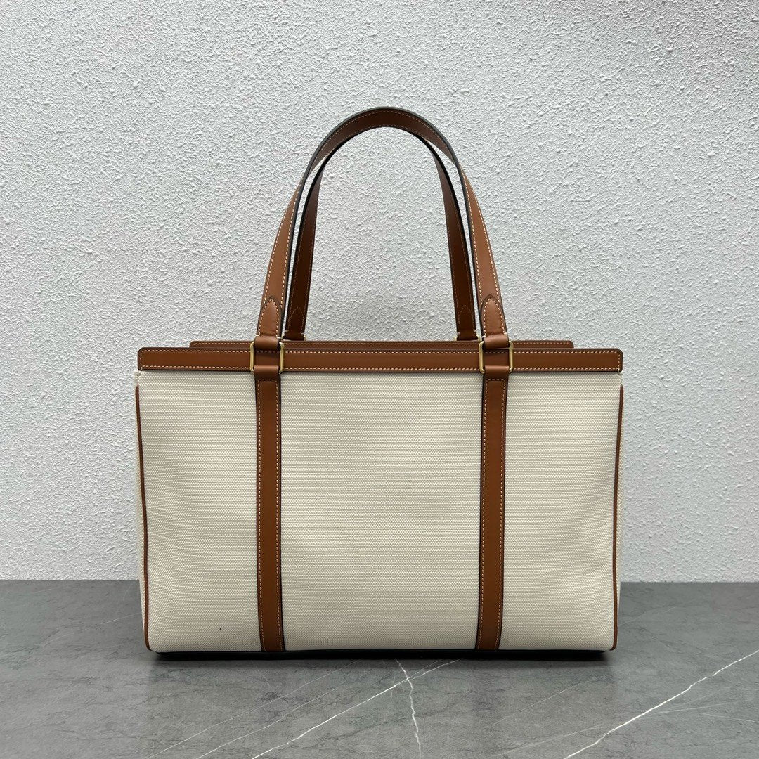 Top Quality MeTop Qualityum Cabas 16 In Textile Natural / Tan For Women 16in/40cm 197332DUH.02NT