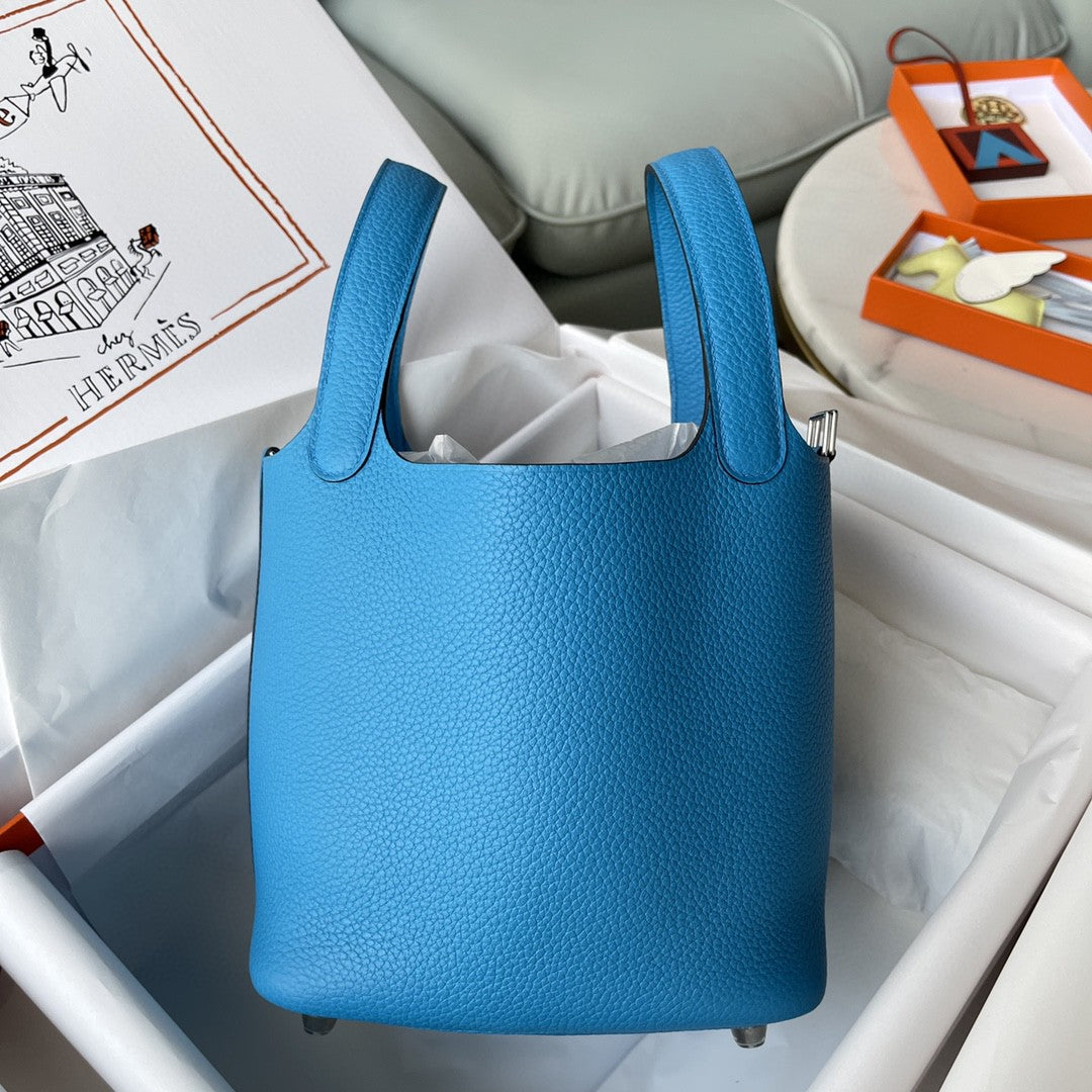 Top Quality Picotin Lock 18 Bag Blue For Women, Handbags 7.1in/18cm