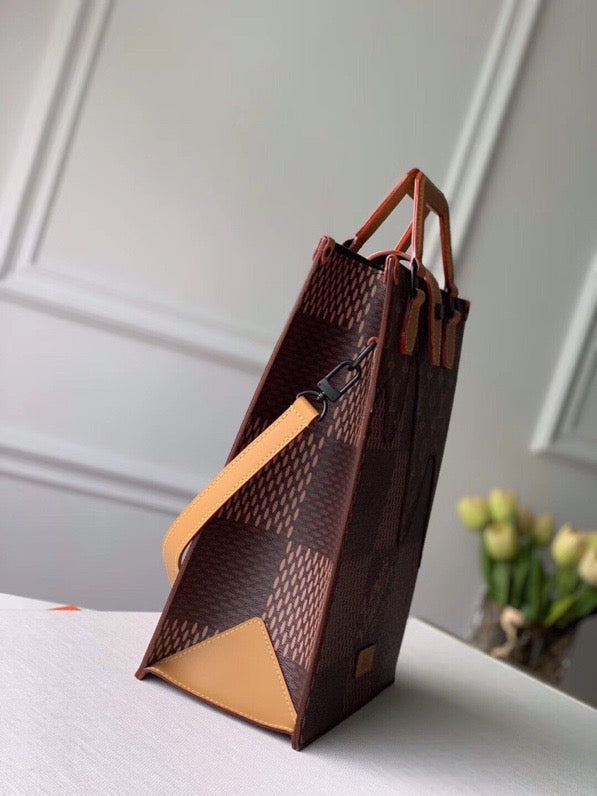 Top Quality Nigo Mini Tote Bag Damier Ebene And Monogram Canvas For Women, WoBags, Shoulder And Crossbody Bags 13.8in/35cm Top Quality N40355