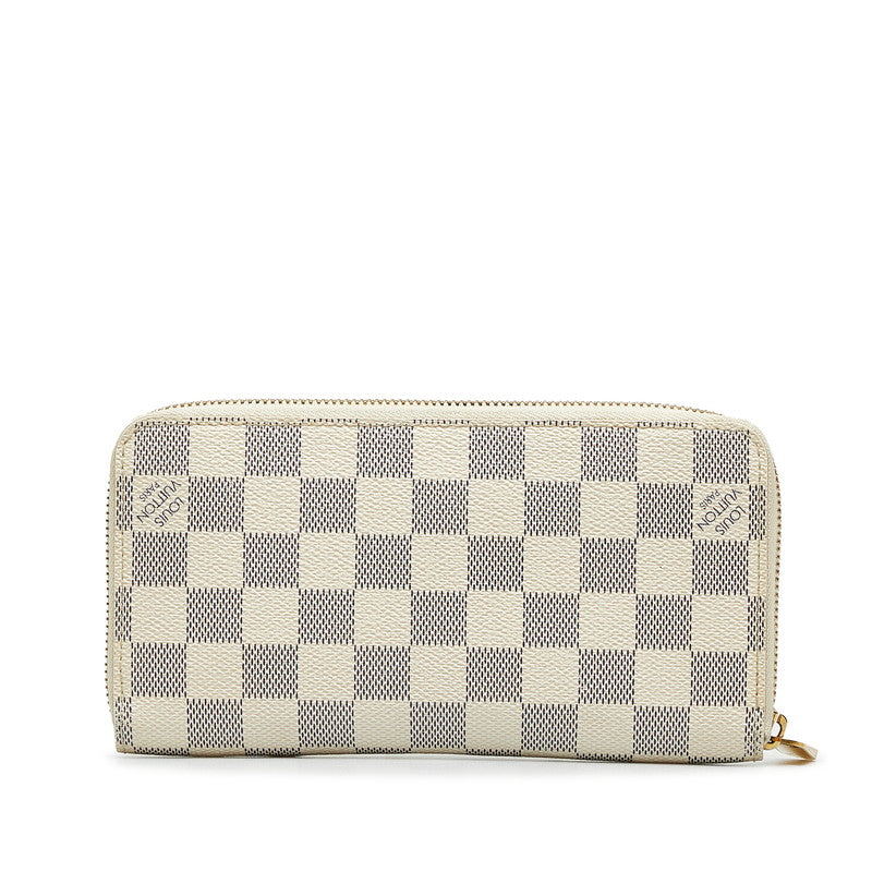 Louis Vuitton Long Zip Wallet in Damier Azur N63503 White