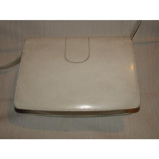 Gucci   White With Chrome Accents Leather Shoulder Bag