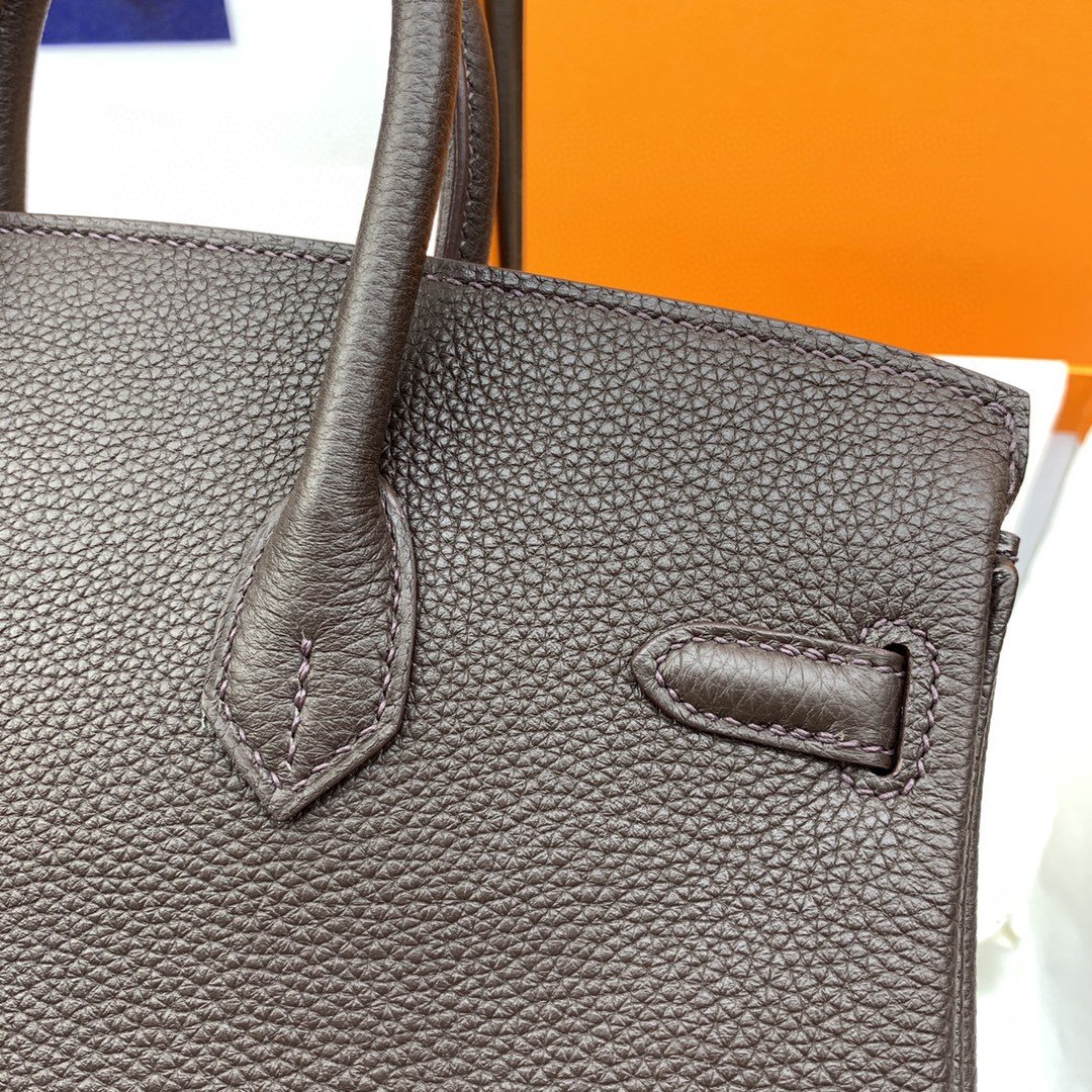 Top Quality Birkin Nata Swift Dark Brown For Women Gold Toned Hardware 10in/25cm