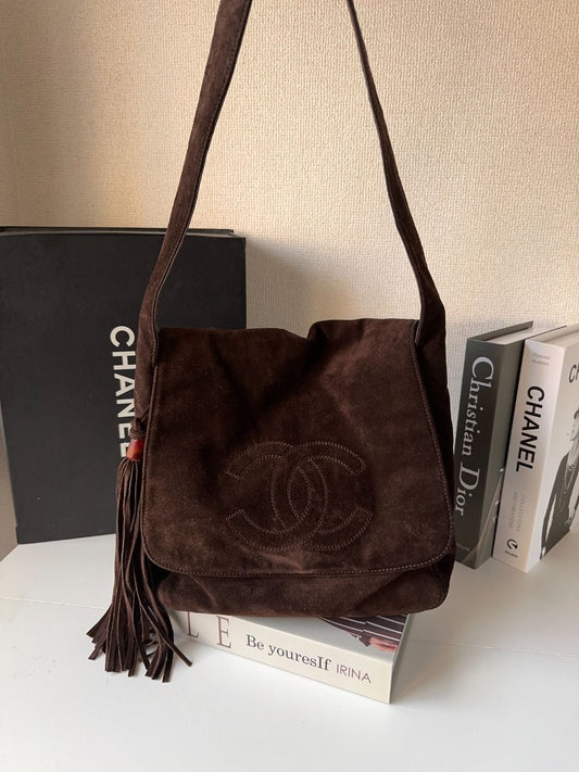 Chanel Suede CC Tassel Messenger Bag - Brown Shoulder Bags, Handbags MR27032025367222