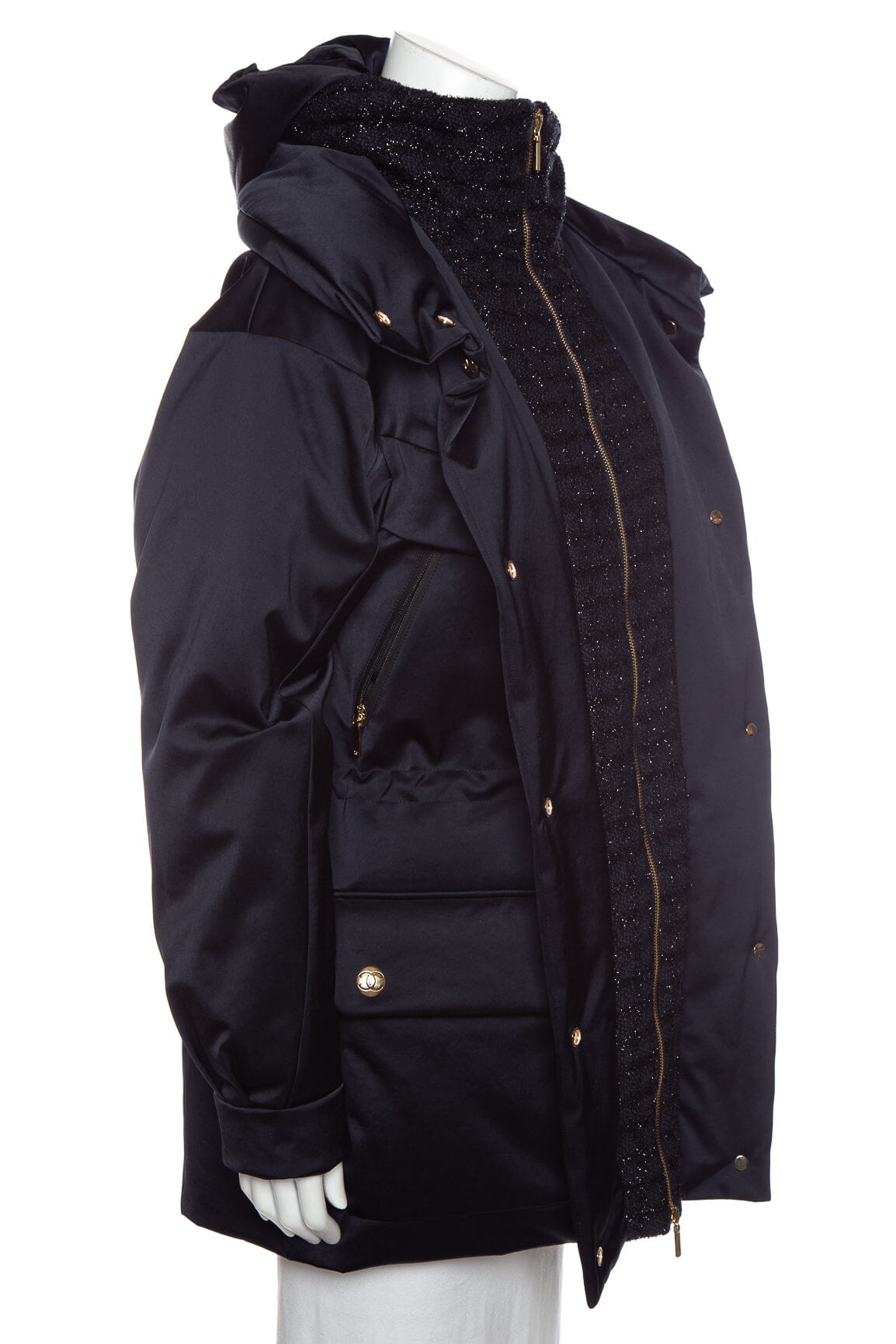 Chanel 22/23' Black Ski Puffer Down Jacket SZ 34