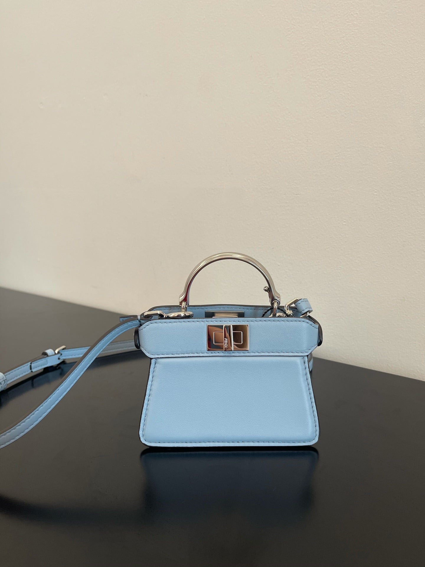 Top QualityTop Quality Peekaboo ISeeU Petite Blue Micro Bag For Woman 11cm/4.5in
