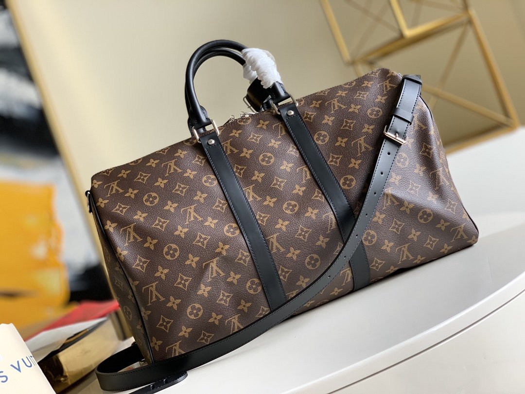 Top Quality Keepall Bandouliere 45 Monogram Macassar Canvas For Men, Bags, Travel Bags 17.7in/45cm Top Quality M56711