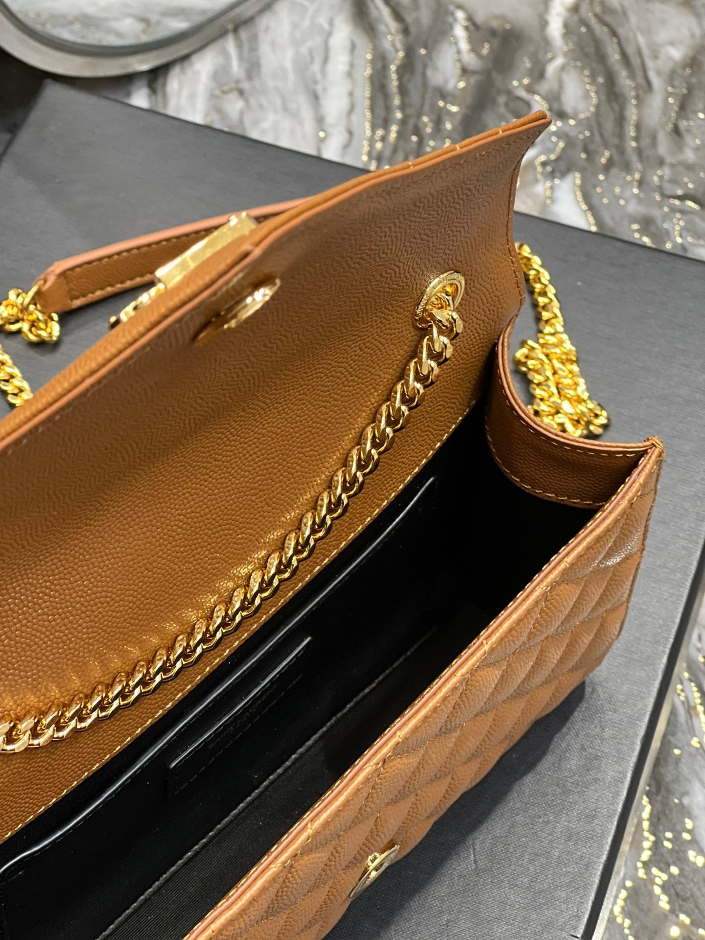 YSSL Small Bag Dark Natural In Mix Matelasse For Women 8in/21cm YSL 600195BOW919207