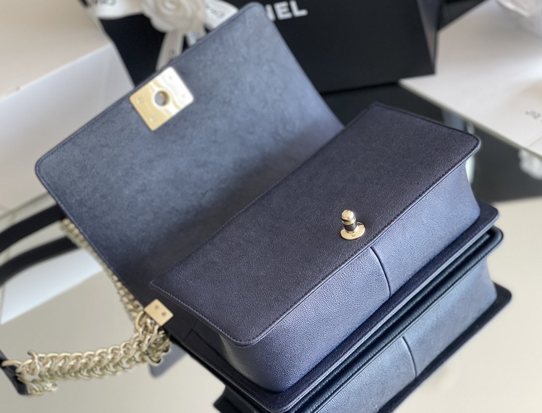 CHLMeTop Qualityum Boy Handbag Dark Blue For Women 9.8in/25cm A67086