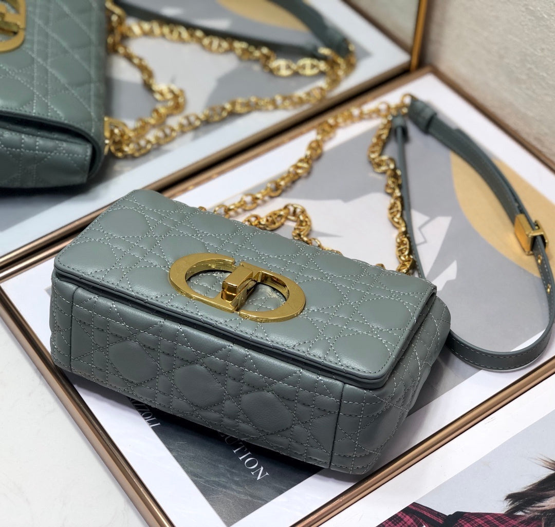 Top Quality Small Caro Bag, Grey, For Women Womens Handbags, Shoulder Bags, Crossbody Bags, 20cm CD M9241UWHC_M41G
