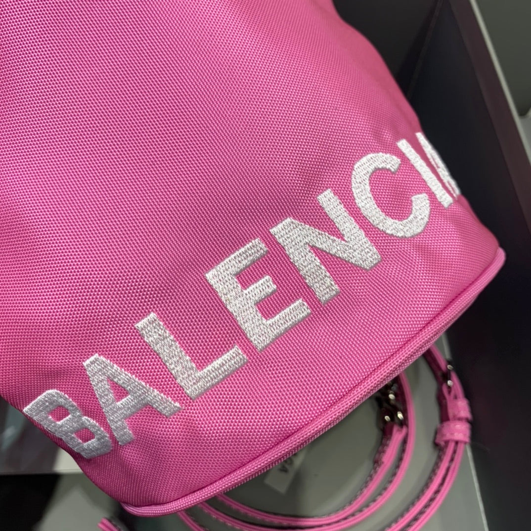 Balen Le Cagole MeTop Qualityum Bucket Bag In Pink, For Women,  Bags 11.8in/30cm