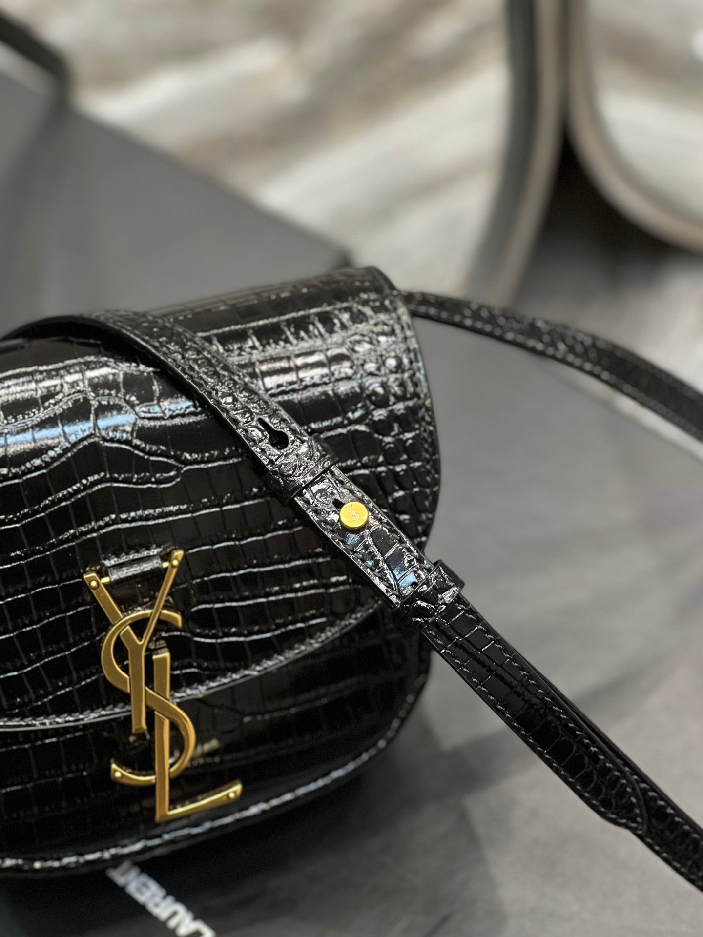YSSL Kaia Small Satchel Black For Women, Women’s Bags 7in/18cm YSL‎ 619740DND0W1000