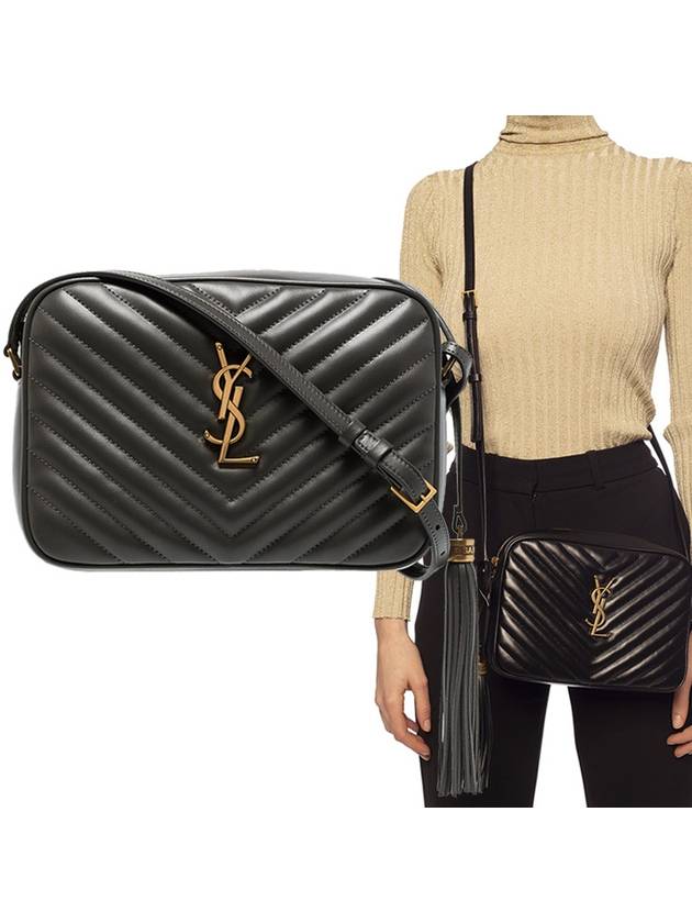 Luxury Saint Laurent Trending 2025 Gold Roux Camera Medium Cross Bag Black