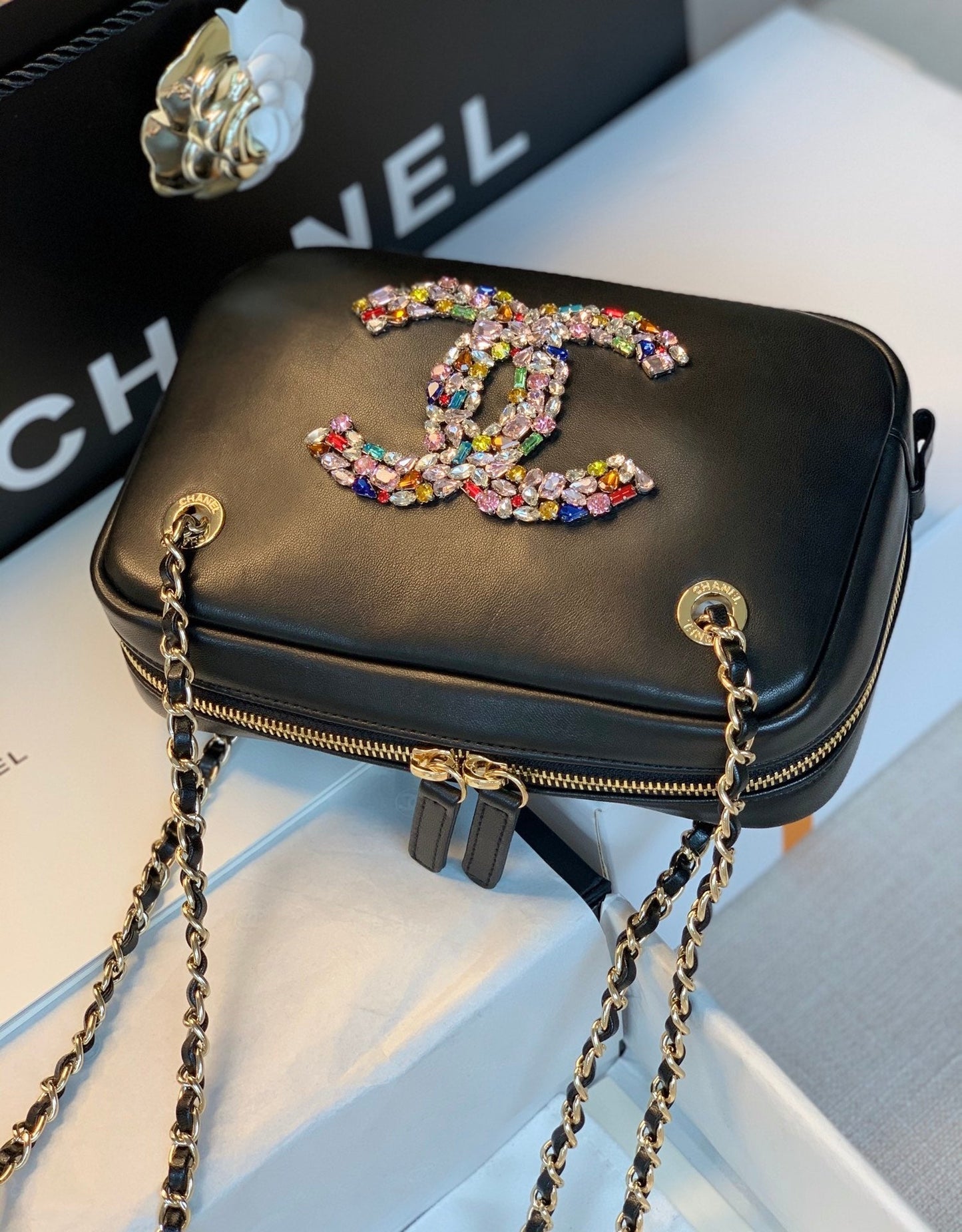 CHL Camera Cubic Top Qualityamonds Black Bag For Women 12.5cm/4.9in