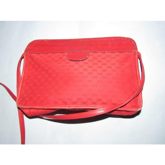 Gucci   Red Gg Canvas Cross Body Clutch