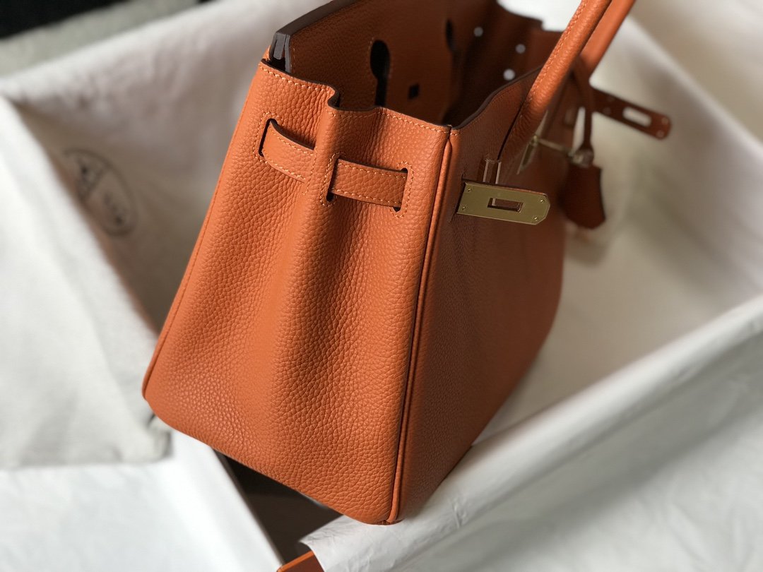 Top Quality Birkin Orange Togo Gold Hardware Bag For Women, Handbags, Shoulder Bags 30cm/12in