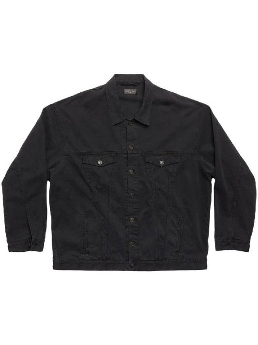 Luxury Balenciaga Trending 2025 Back Taped Denim Jacket Black