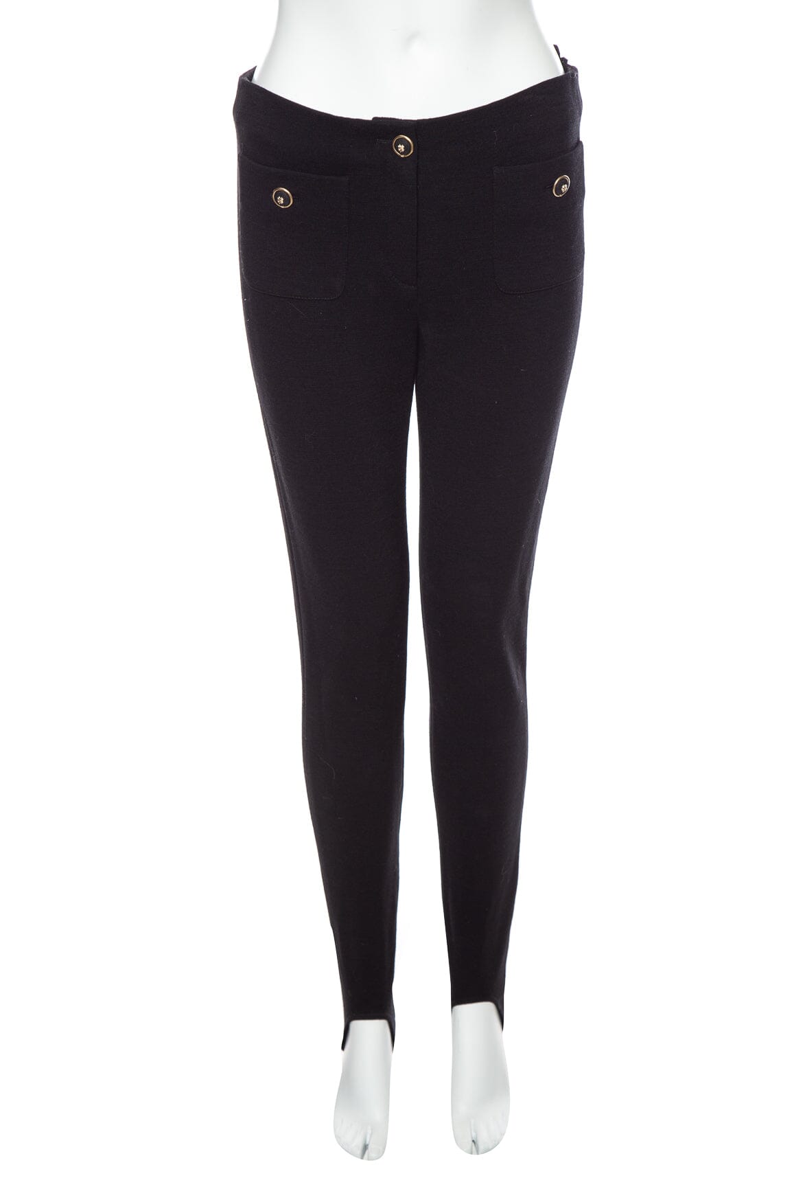 Chanel Black Knit Leggings SZ 38