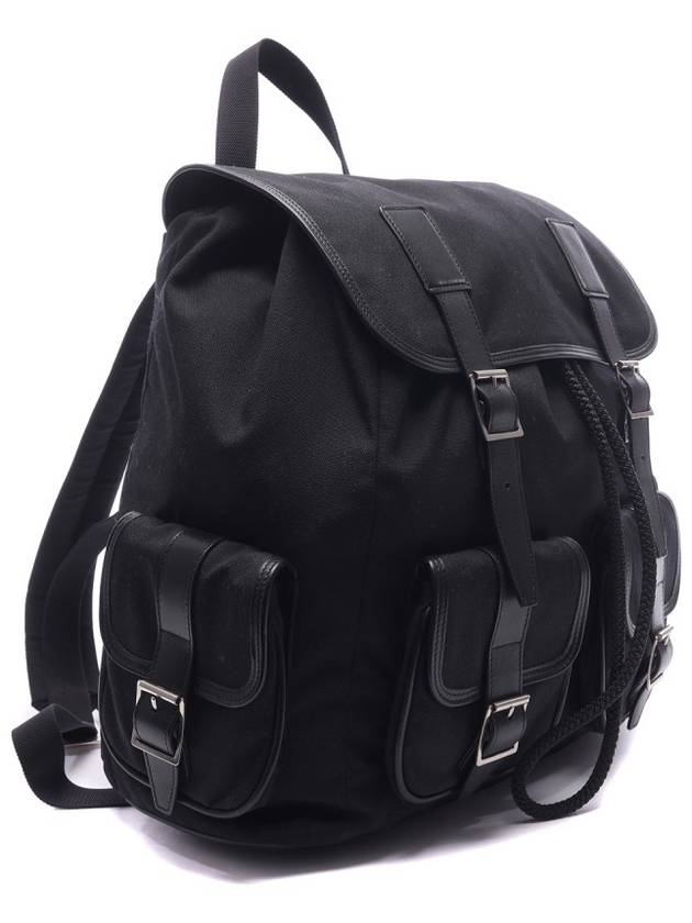 Luxury Saint Laurent Trending 2025 Buckle 4 Pocket Backpack Black