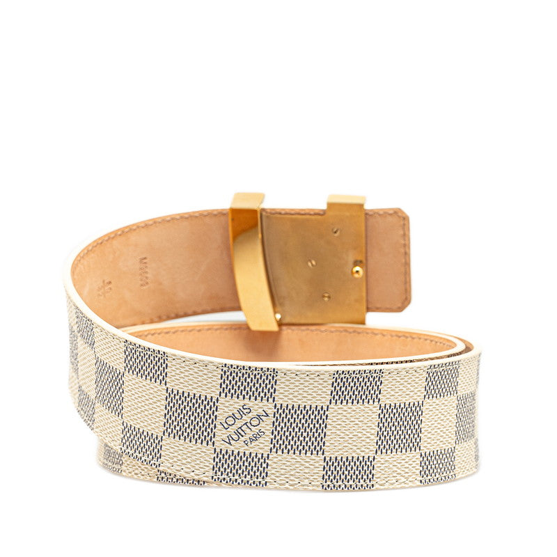 Louis Vuitton Damier Azur Sandwich Belt 80/32 M9609 White Leather Mens Louis Vuitton