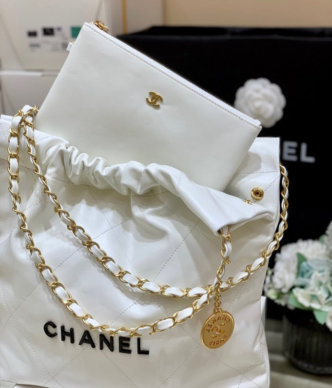 CHL 22 Handbag White For Women 14in/37cm AS3261 B08038 10601