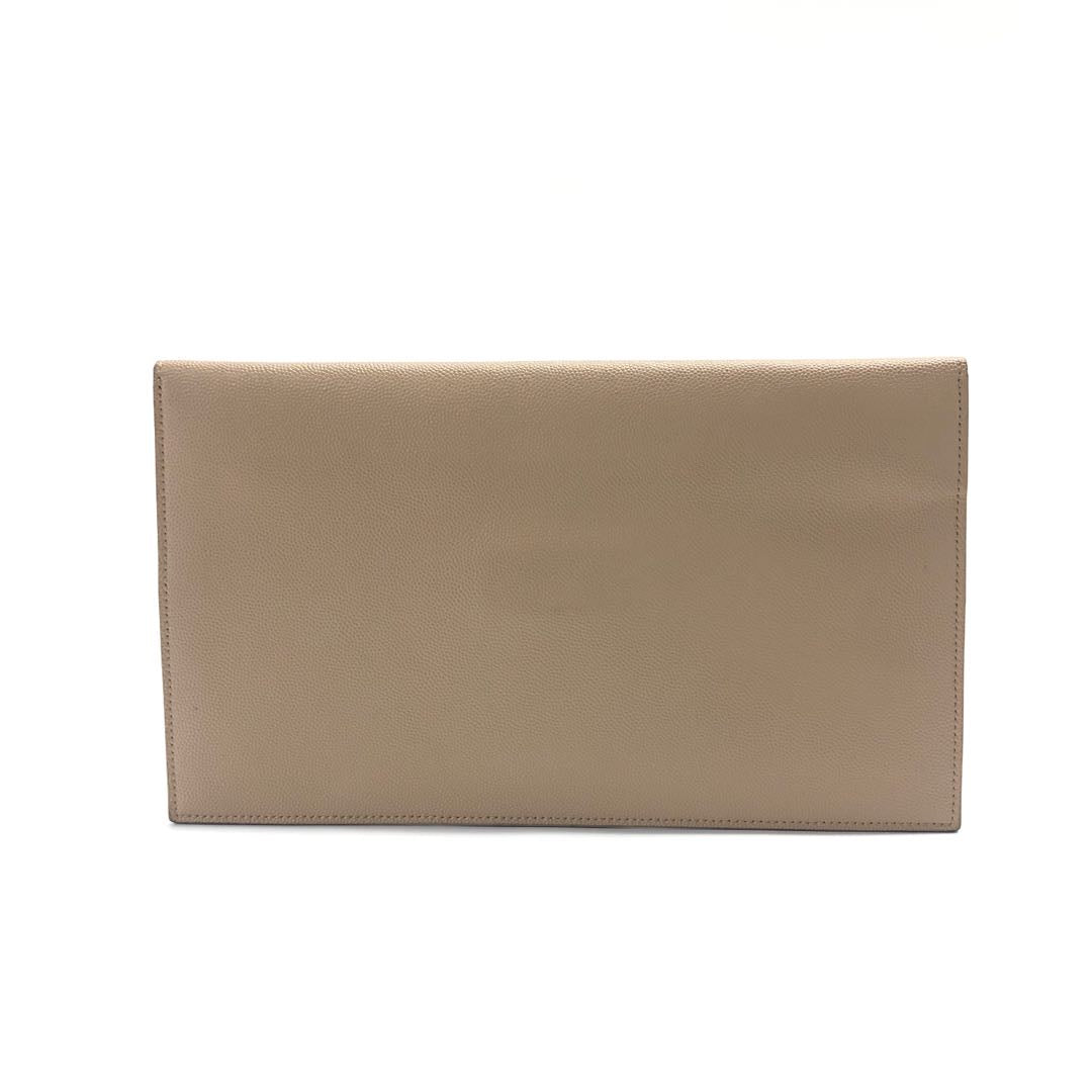 Saint Laurent Grain De Poudre Uptown Pouch Leather Clutch Bag