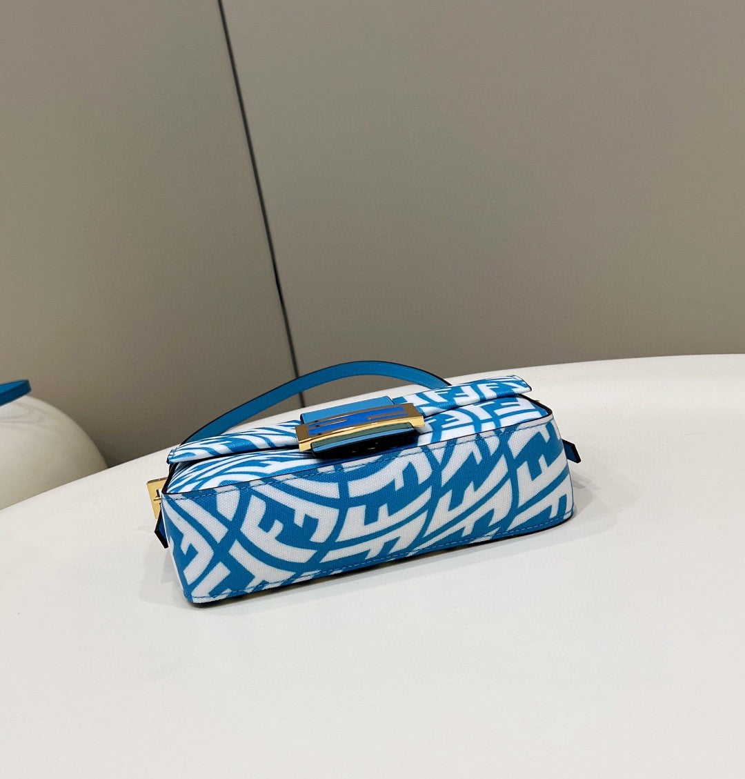 Top QualityTop Quality Mini Baguatte 1997 Blue Glazed Bag For Woman 19.5cm/7.5in