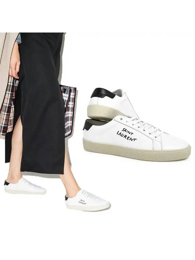 Luxury Saint Laurent Trending 2025 Court Classic Embroidered Low Top Sneakers White