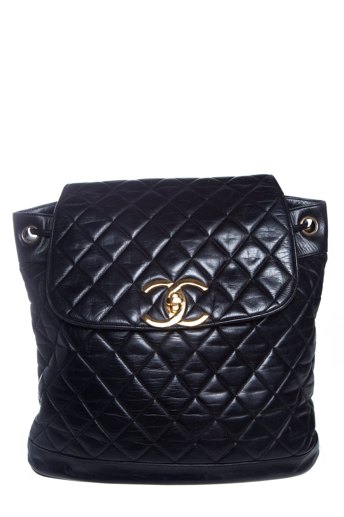 Chanel   1989/91 Black Quilted Backpack