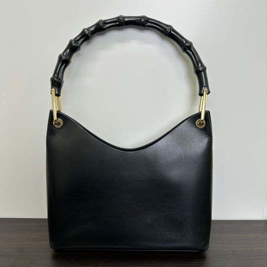 Gucci   Leather Bamboo Shoulder Bag - Blue Shoulder Bags, Handbags LB