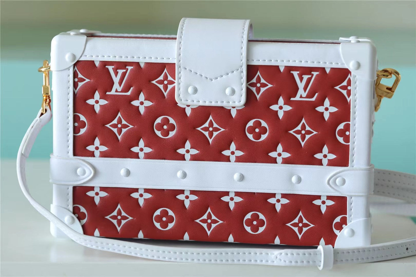 Top Quality Petite Malle Monogram Embossed Puffy Terracotta Brown For Women,  Shoulder And Crossbody Bags 7.9in/20cm Top Quality M20764