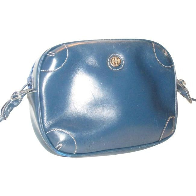 Gucci   Cobalt Blue Leather With White Contrast Stitching